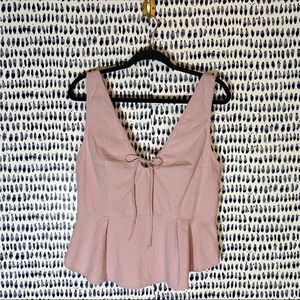 Free People Women’s Mika Top sz L Pink V-Neck Tank Blouse Casual Summer